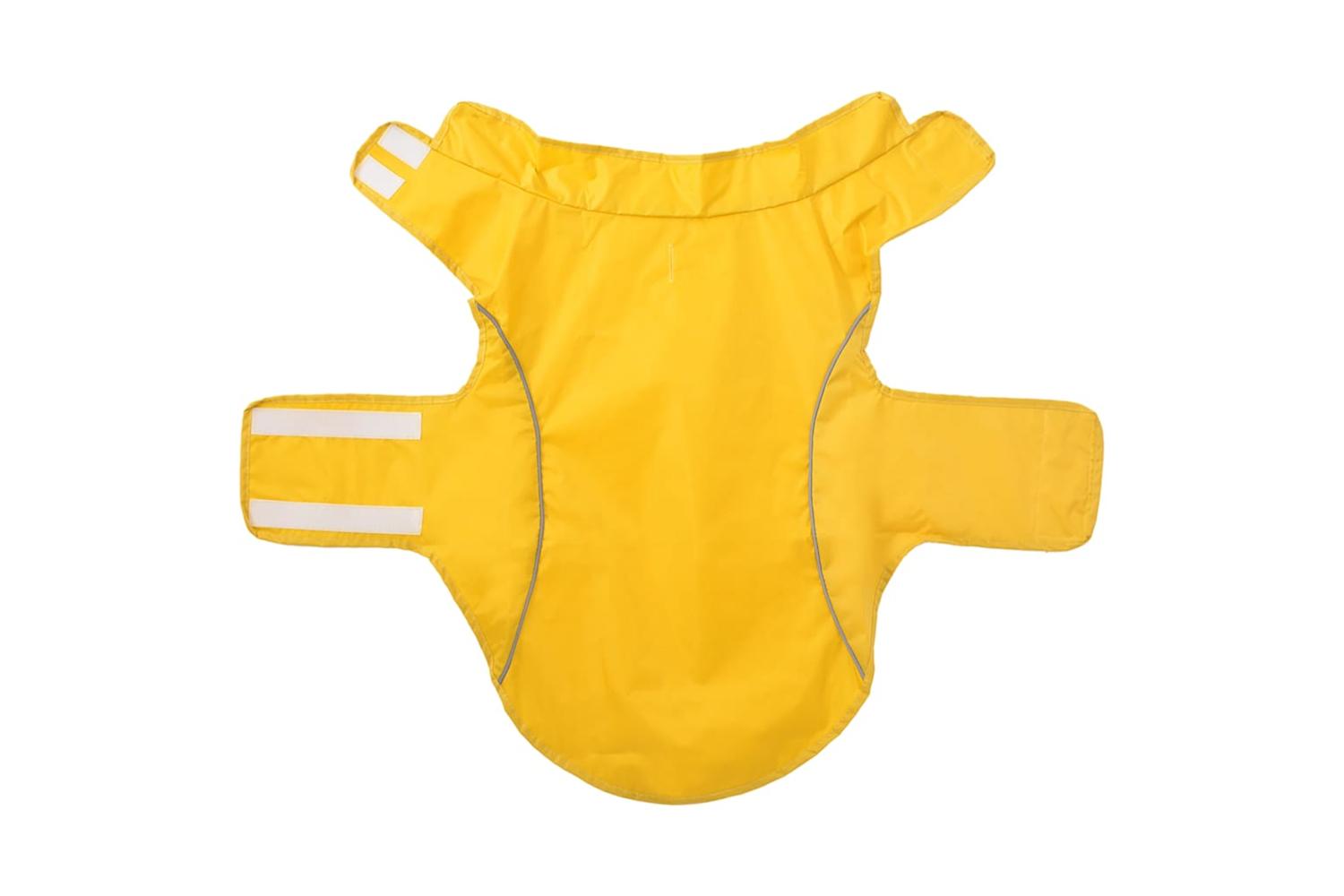 Dog Raincoat With Reflective Strips Polyester Yellow Xl-4