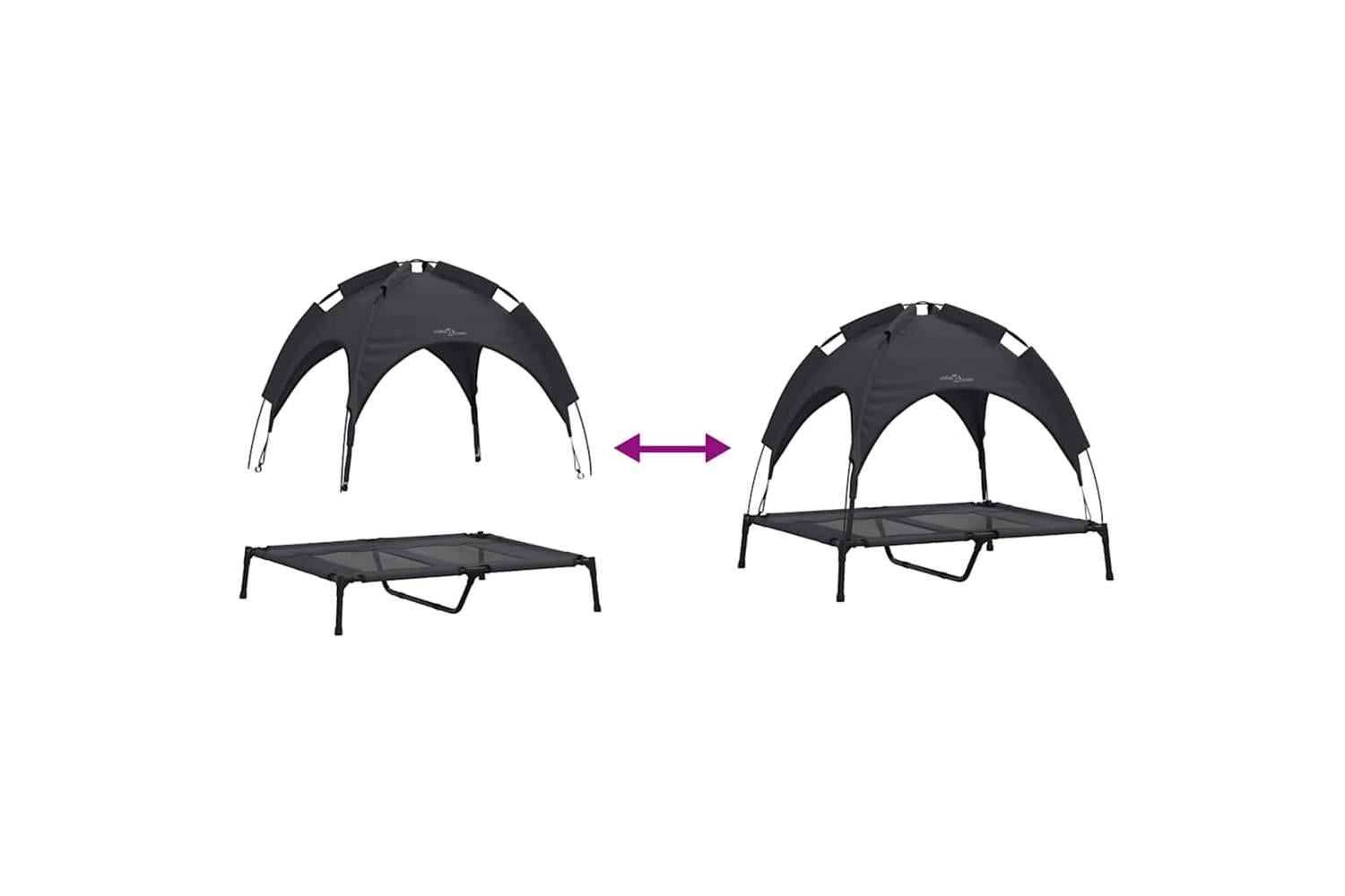 Dog Bed Black L Steel-9