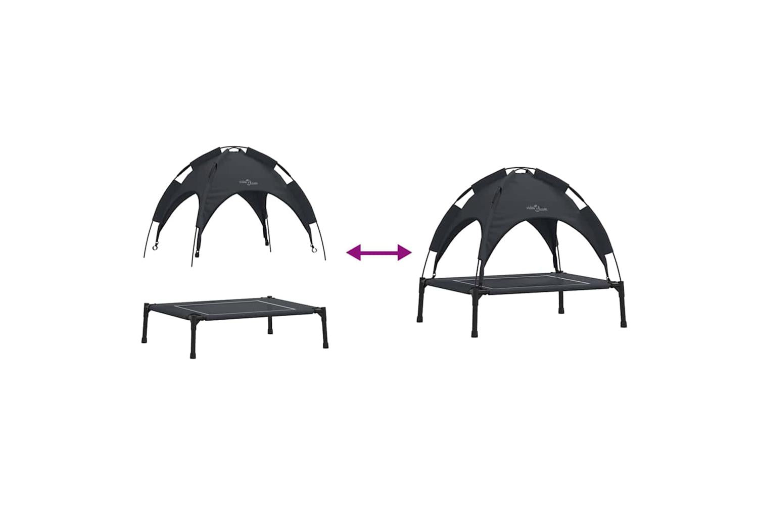 Dog Bed Black S Steel-9