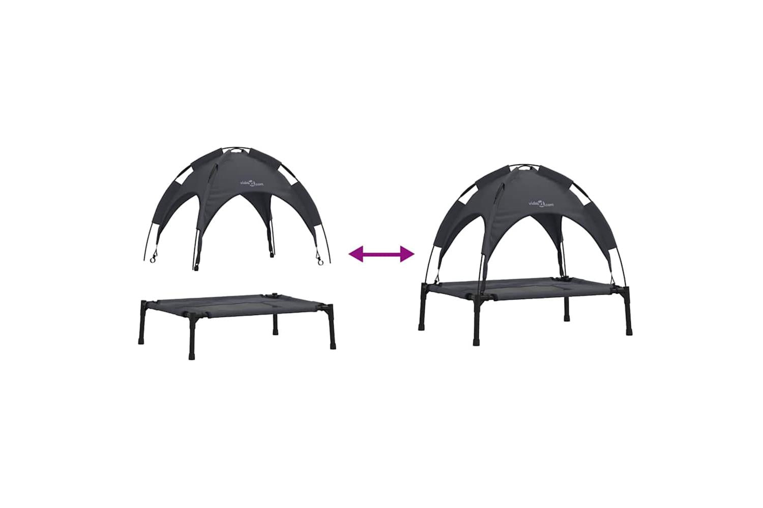 Dog Bed Black M Steel-9