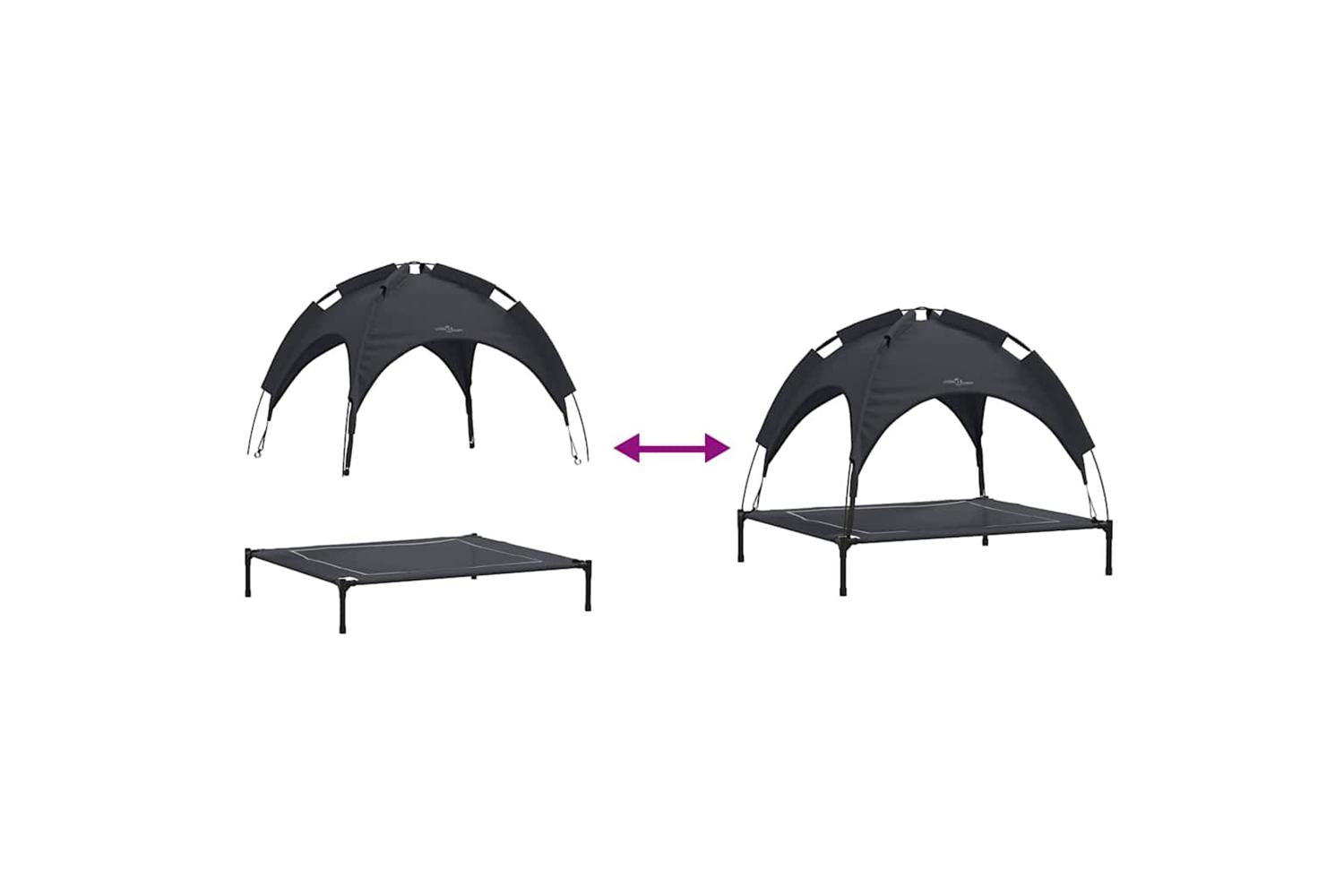 Dog Bed Black L Steel-9