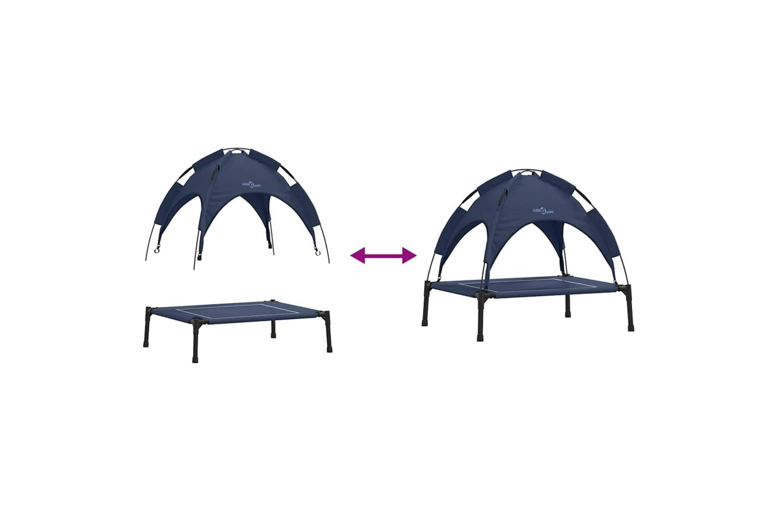 Dog Bed Navy Blue S Steel-9
