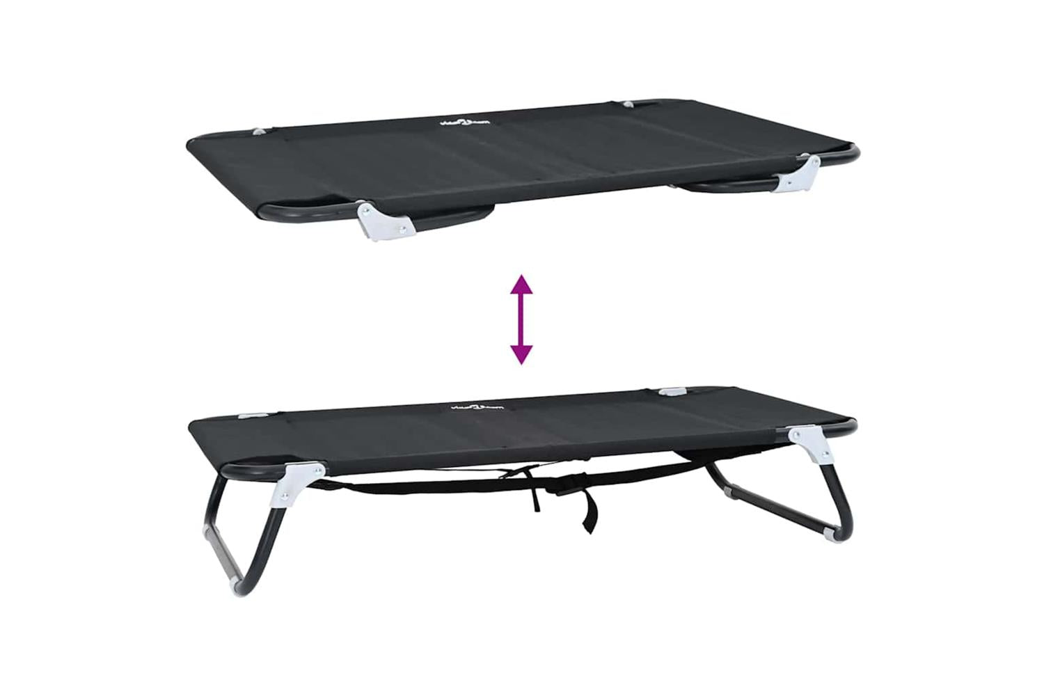 Dog Bed Black Ml Oxford Fabric And Steel-8