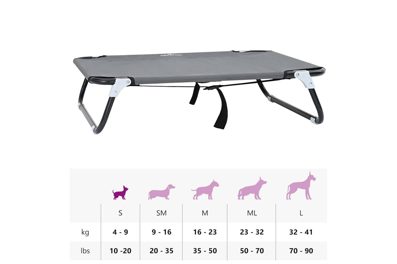 Dog Bed Light Grey S Oxford Fabric And Steel-10