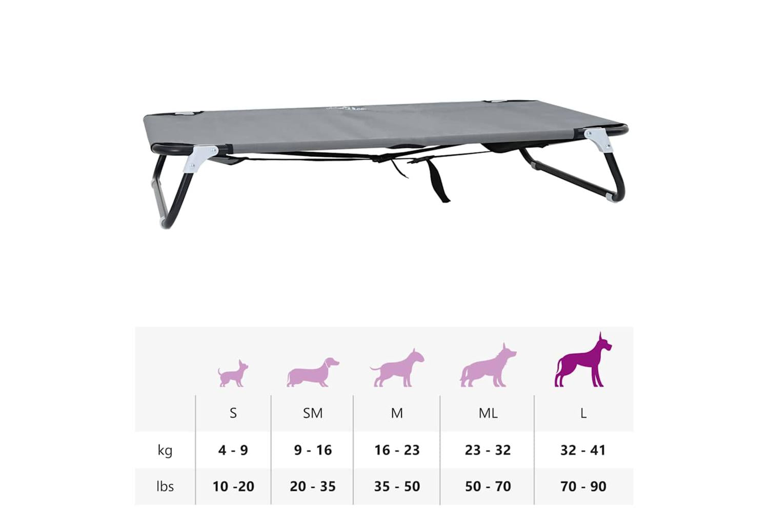 Dog Bed Light Grey 105 X 65 X 18 Cm Oxford Fabric And Steel-10