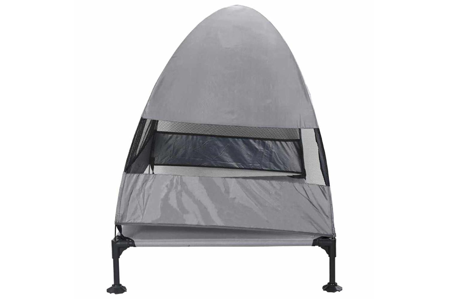 Raised Dog Bed Light Grey 127 X 81 X 108 Cm Fabric And Steel-5