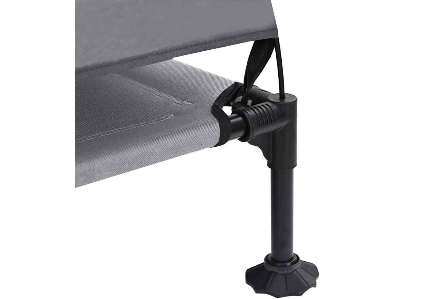 Raised Dog Bed Light Grey 127 X 81 X 108 Cm Fabric And Steel-7