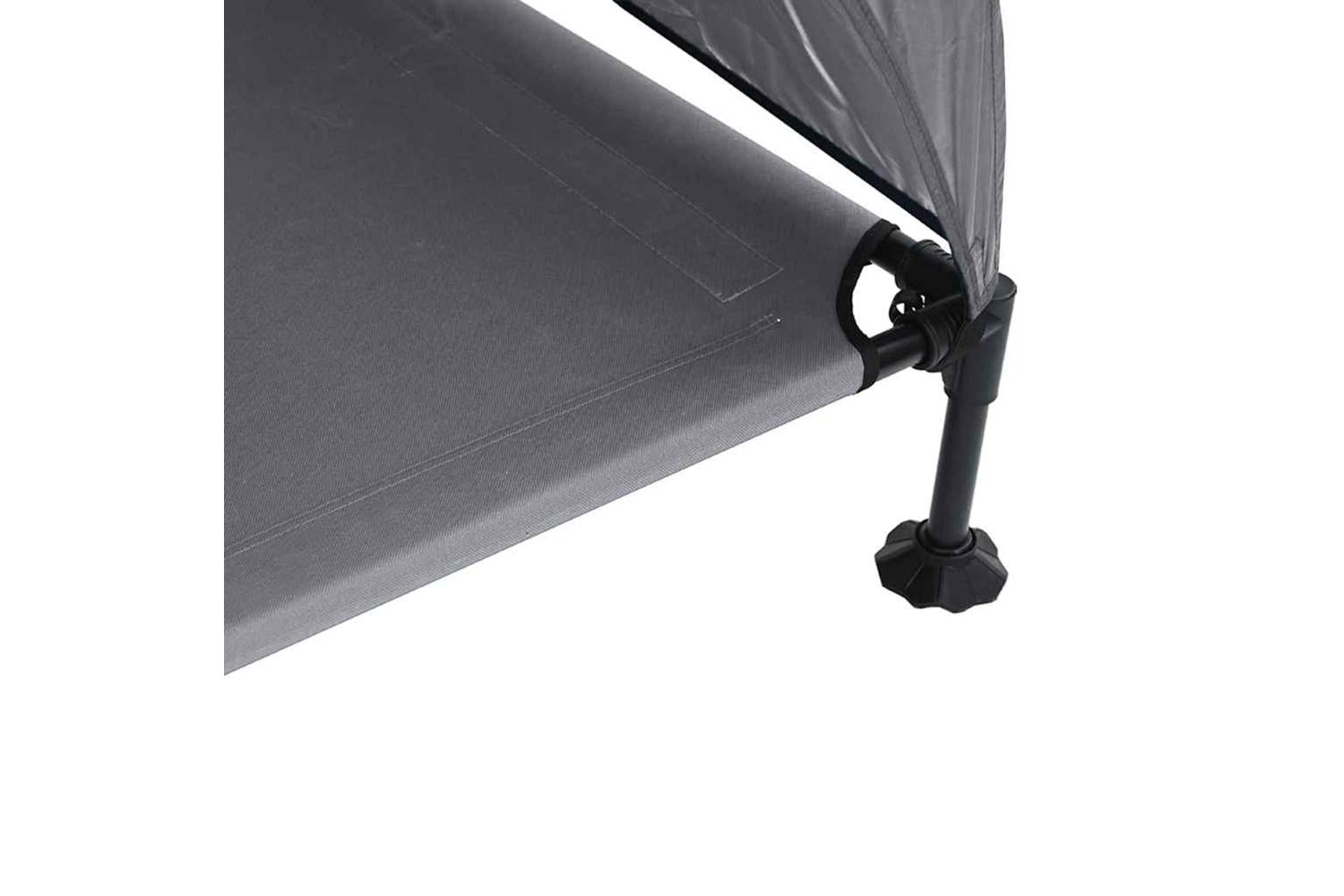 Raised Dog Bed Light Grey 127 X 81 X 108 Cm Fabric And Steel-8
