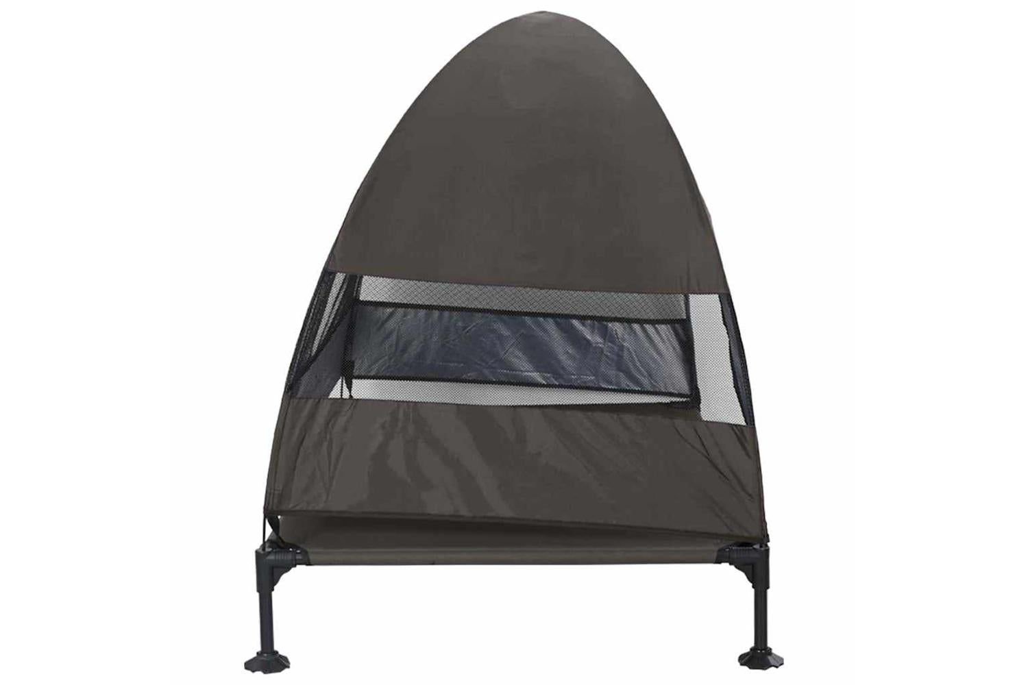 Raised Dog Bed Folding Brown 127 X 81 X 108 Cm Fabric And Steel-5