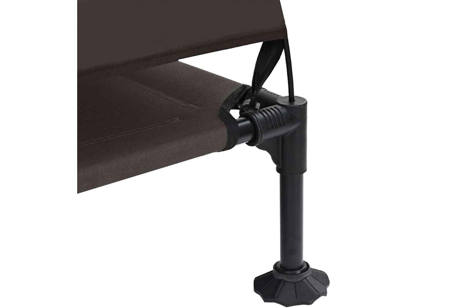Raised Dog Bed Folding Brown 127 X 81 X 108 Cm Fabric And Steel-7
