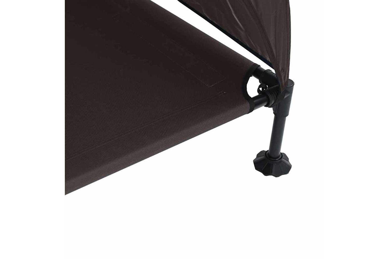 Raised Dog Bed Folding Brown 127 X 81 X 108 Cm Fabric And Steel-8