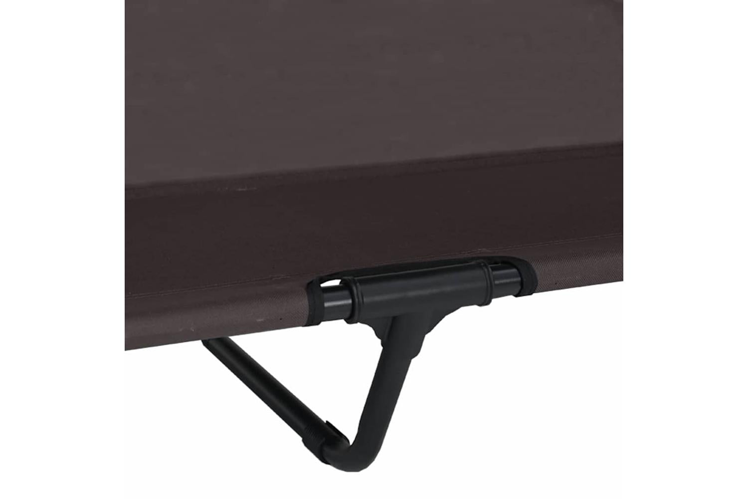 Raised Dog Bed Folding Brown 127 X 81 X 108 Cm Fabric And Steel-9