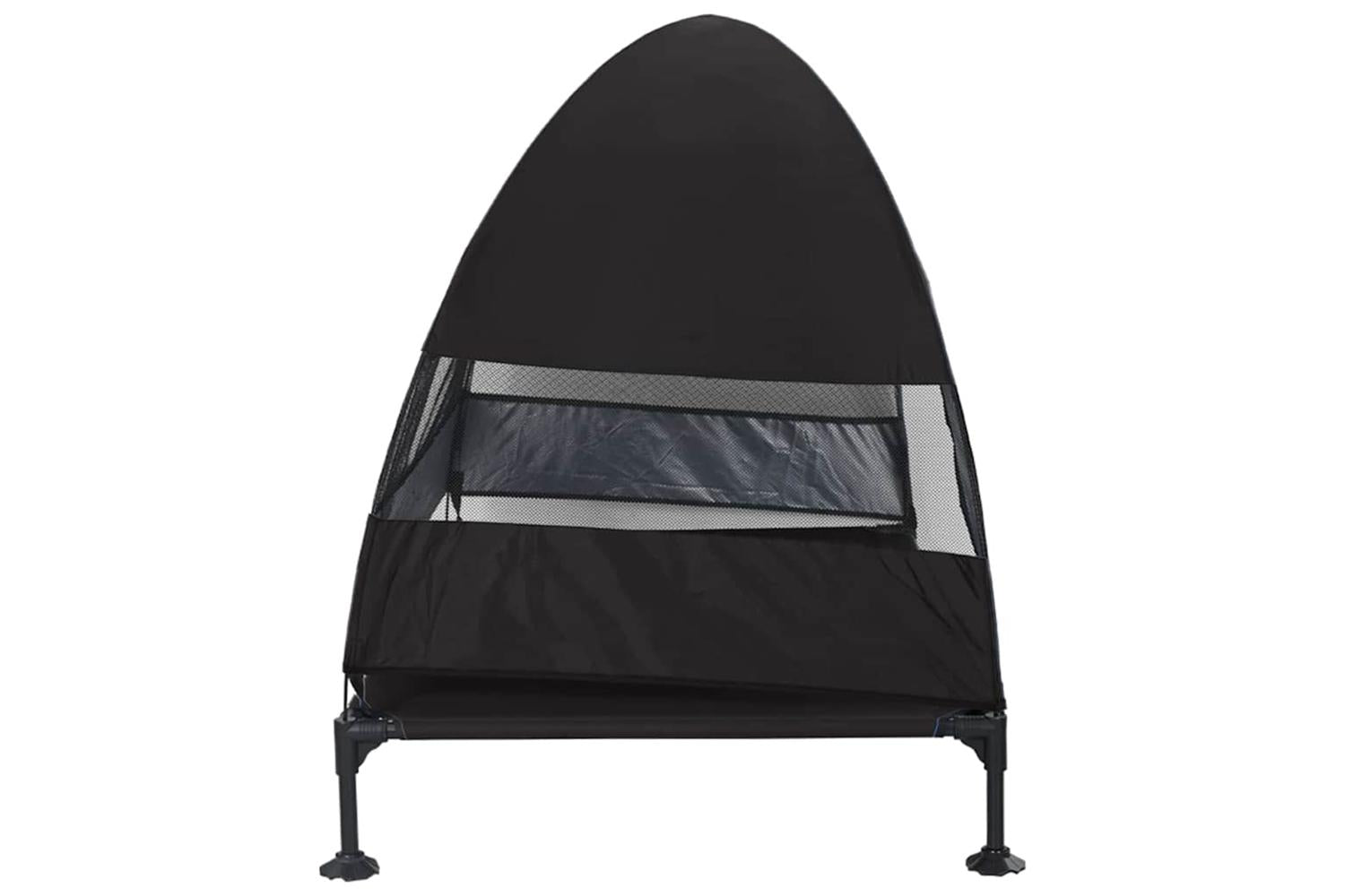 Raised Dog Bed Folding Black 127 X 81 X 108 Cm Fabric And Steel-5