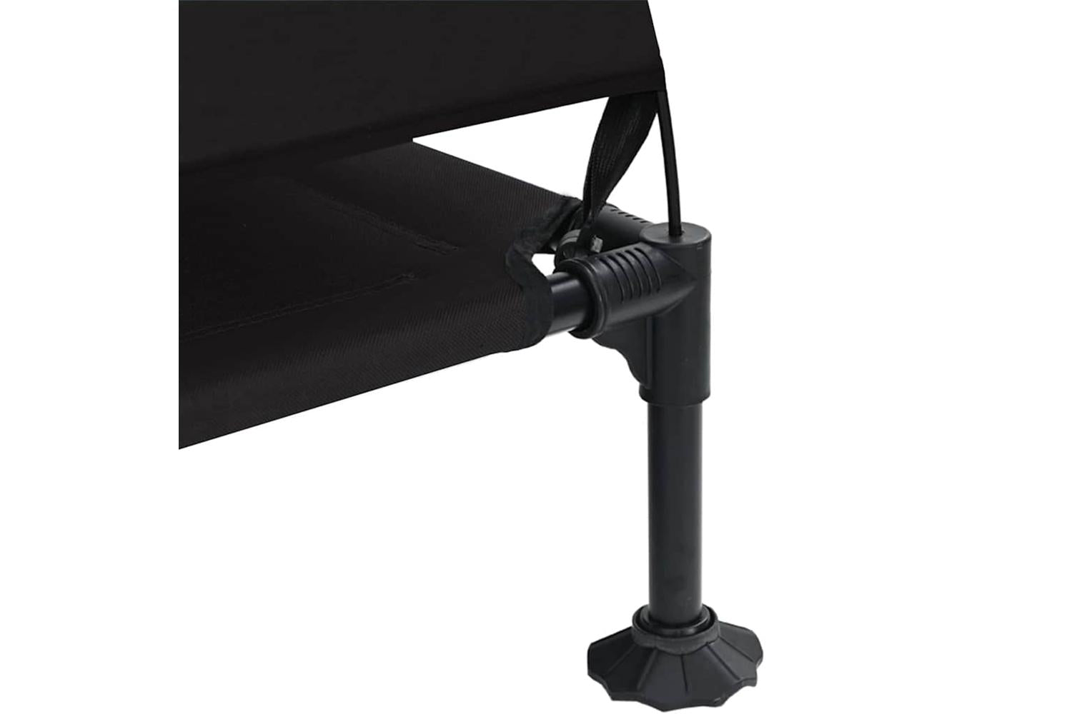 Raised Dog Bed Folding Black 127 X 81 X 108 Cm Fabric And Steel-7