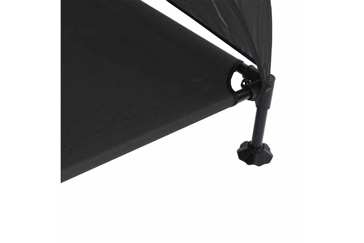 Raised Dog Bed Folding Black 127 X 81 X 108 Cm Fabric And Steel-8