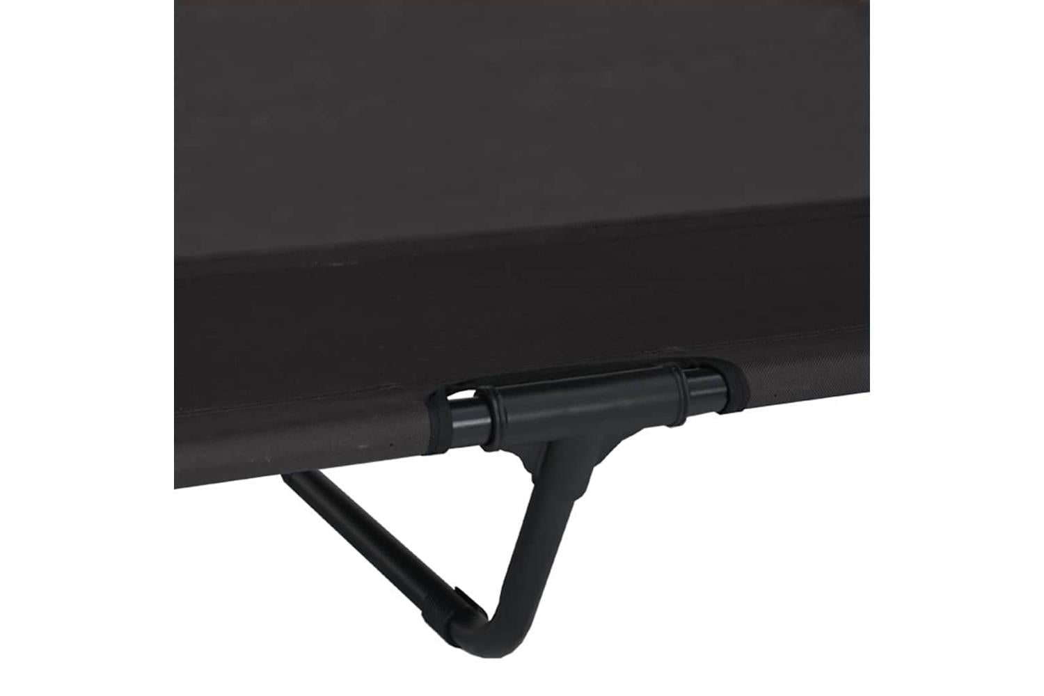 Raised Dog Bed Folding Black 127 X 81 X 108 Cm Fabric And Steel-9
