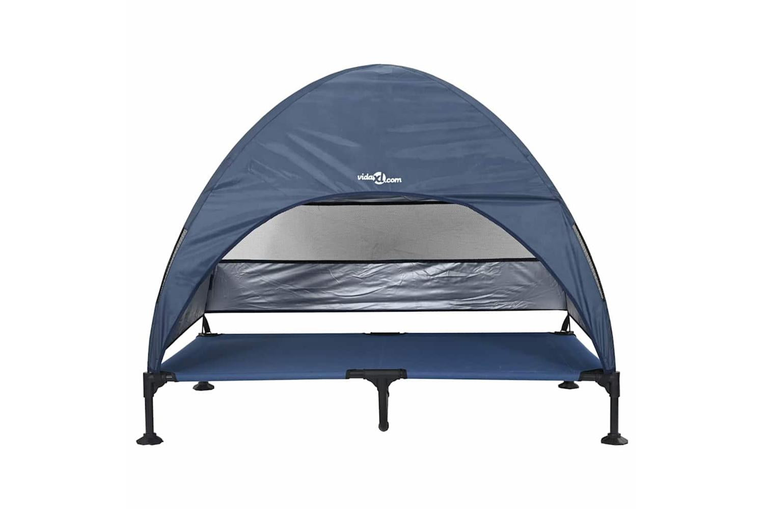 Raised Dog Bed Navy Blue 127 X 81 X 108 Cm Fabric And Steel-4