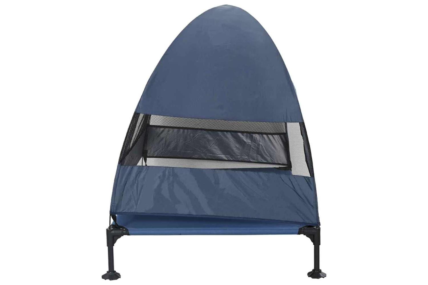 Raised Dog Bed Navy Blue 127 X 81 X 108 Cm Fabric And Steel-5