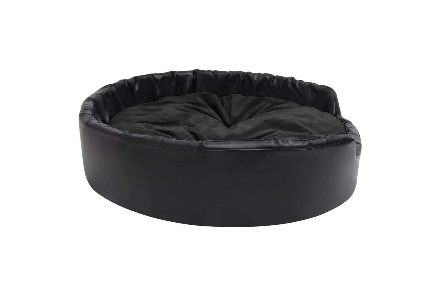 Dog Bed Black 99x89x21 Cm Plush And Faux Leather-3