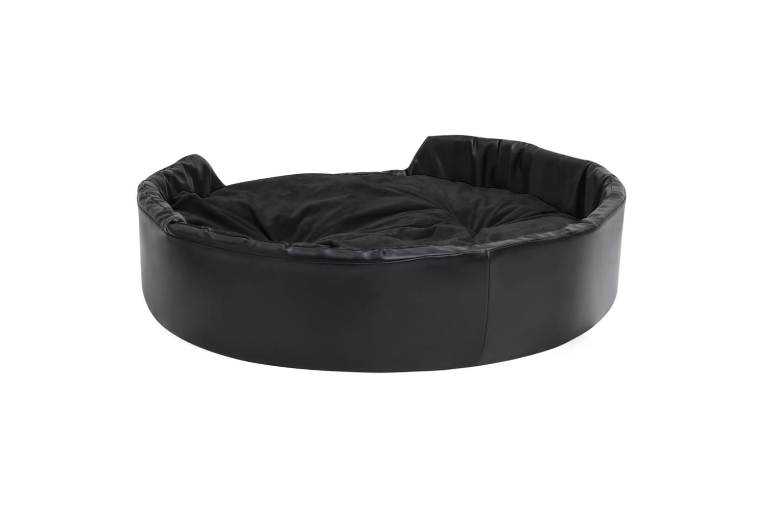 Dog Bed Black 99x89x21 Cm Plush And Faux Leather-4