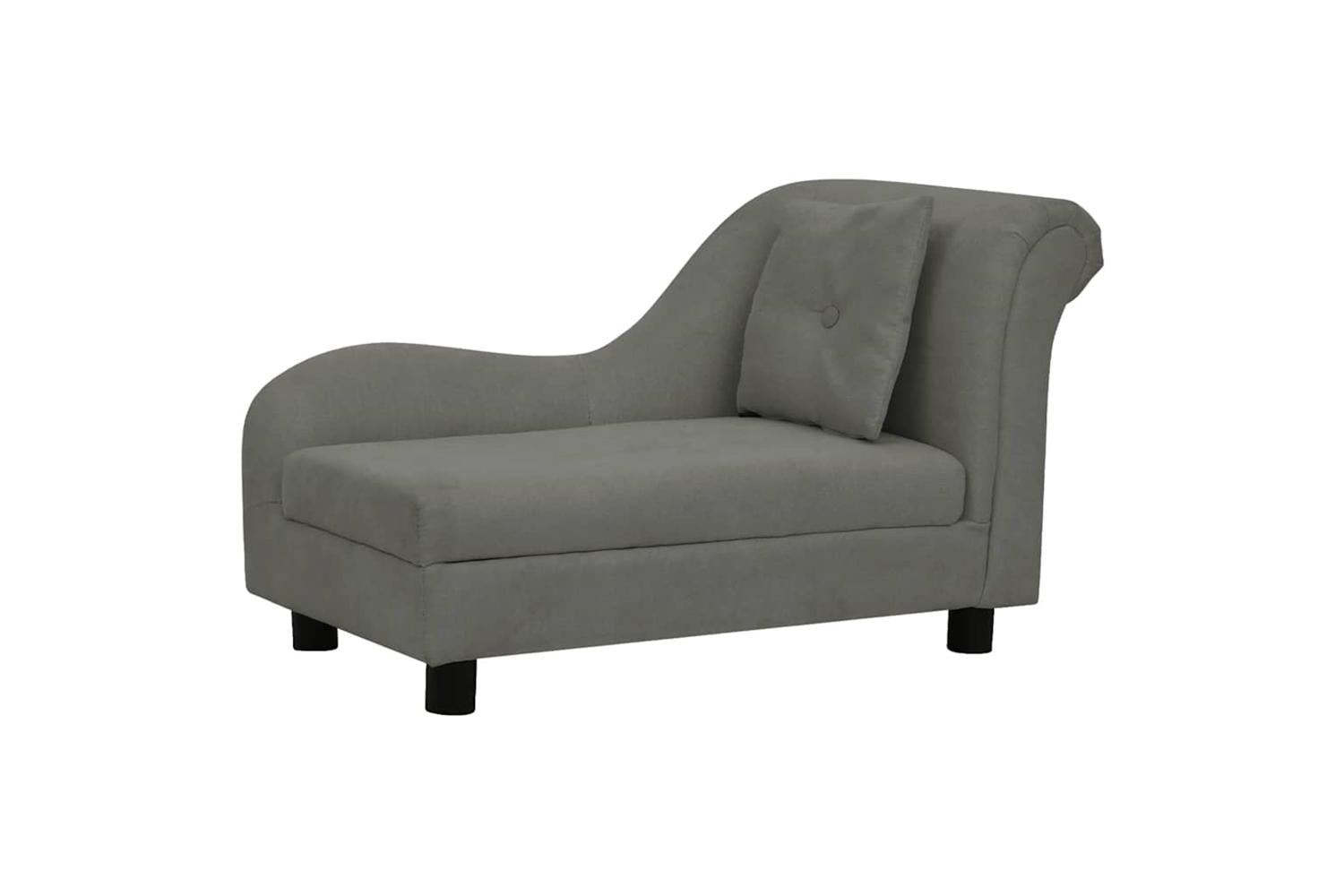 Dog Sofa With Pillow Dark Grey 83x44x44 Cm Plush