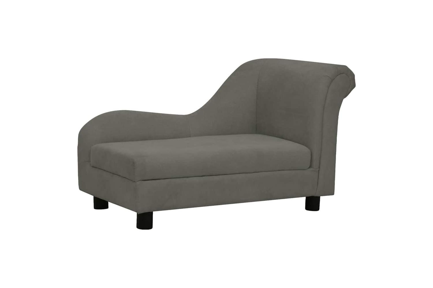 Dog Sofa With Pillow Dark Grey 83x44x44 Cm Plush-3