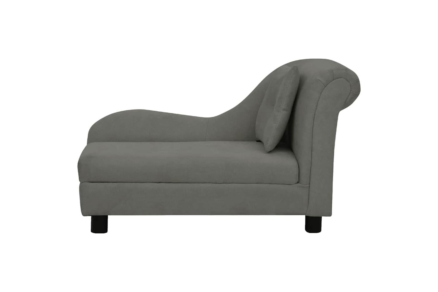 Dog Sofa With Pillow Dark Grey 83x44x44 Cm Plush-4
