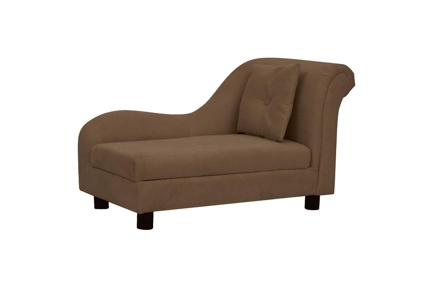 Dog Sofa With Pillow Brown 83x44x44 Cm Plush
