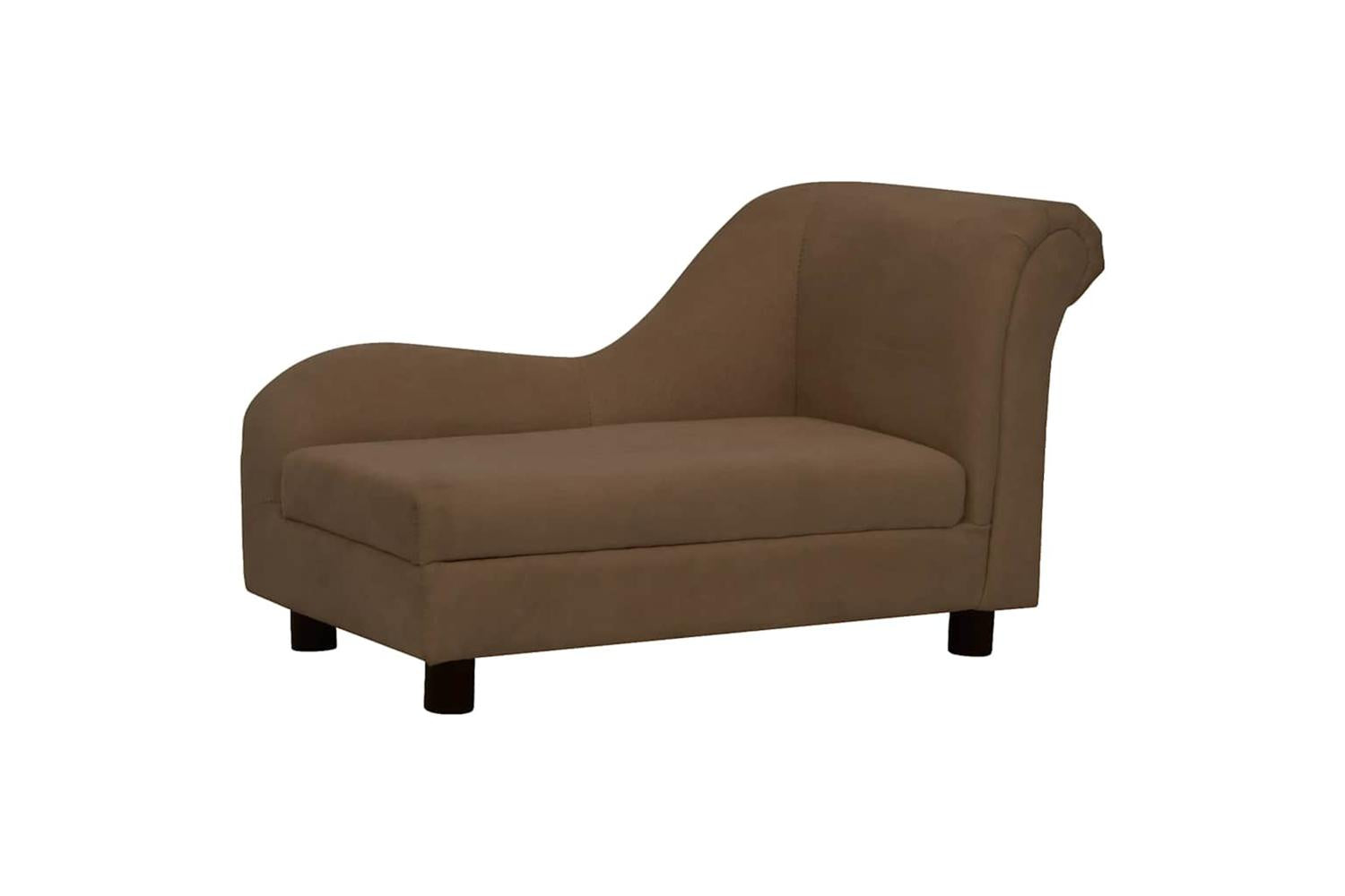 Dog Sofa With Pillow Brown 83x44x44 Cm Plush-4