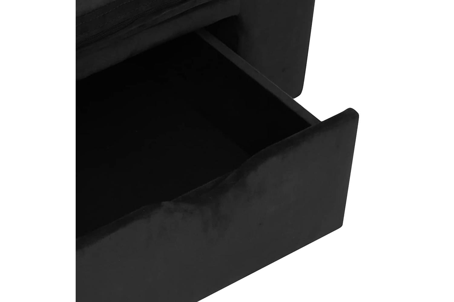 Dog Sofa With Drawer Black 75x50x38 Cm Plush-7