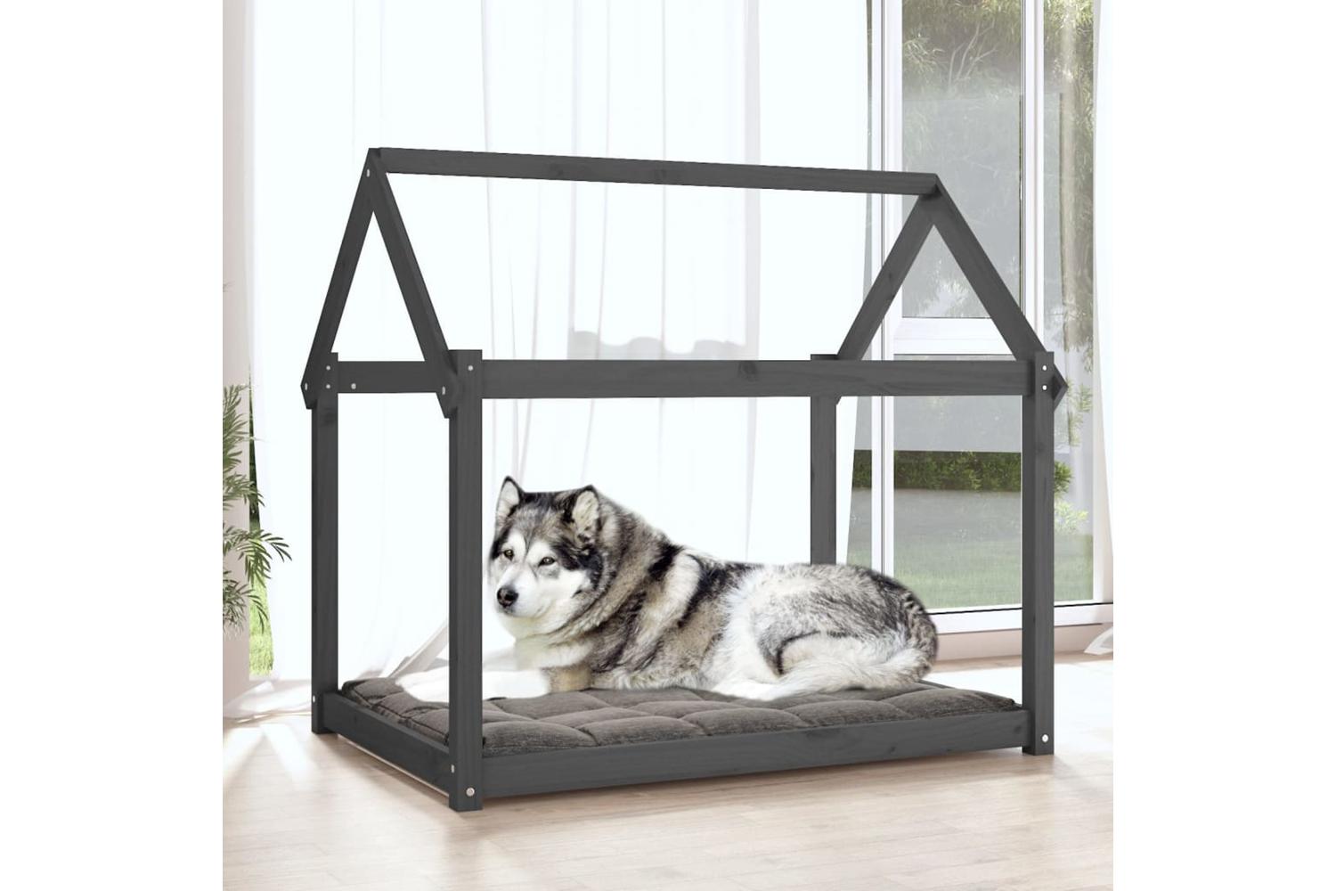 Dog Bed Grey 111x80x100 Cm Solid Wood Pine-3