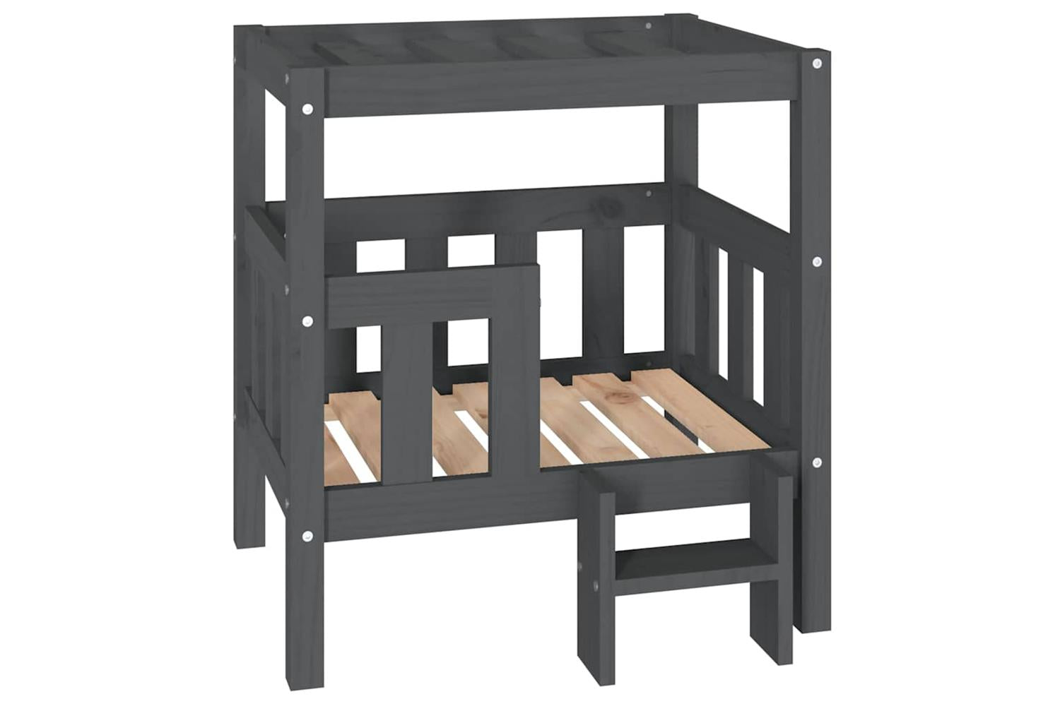 Dog Bed Grey 655x505x70 Cm Solid Wood Pine-2