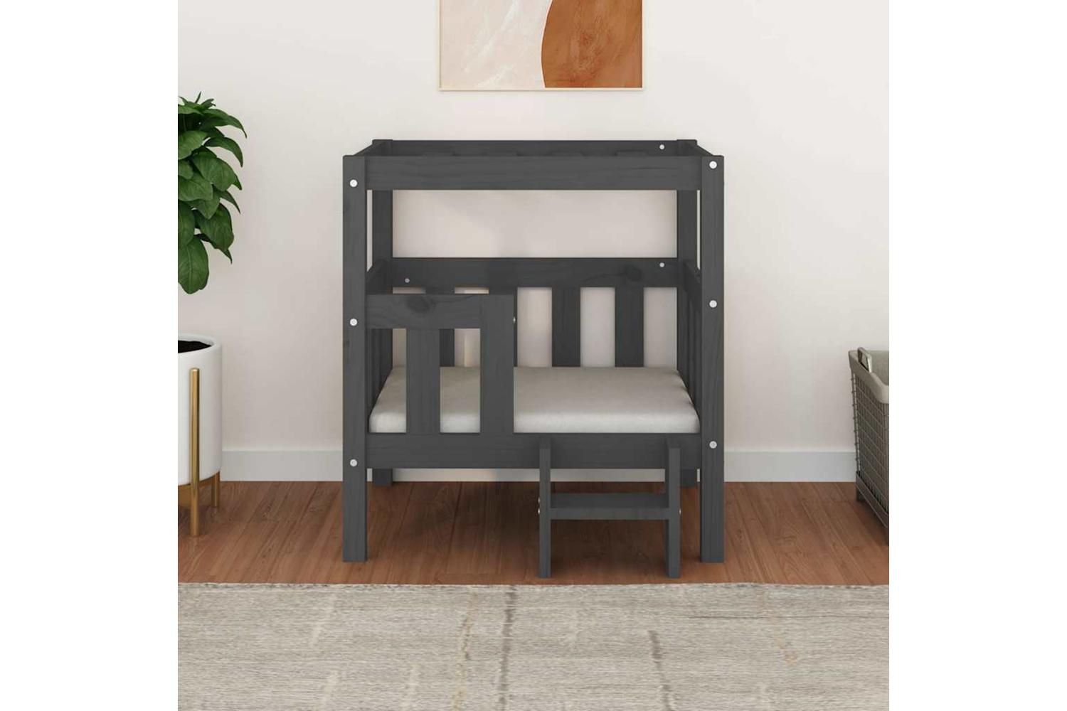 Dog Bed Grey 655x505x70 Cm Solid Wood Pine-3