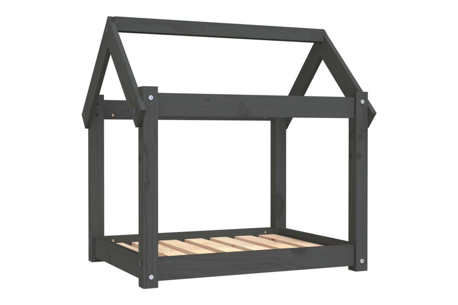 Dog Bed Grey 71x55x70 Cm Solid Wood Pine-2