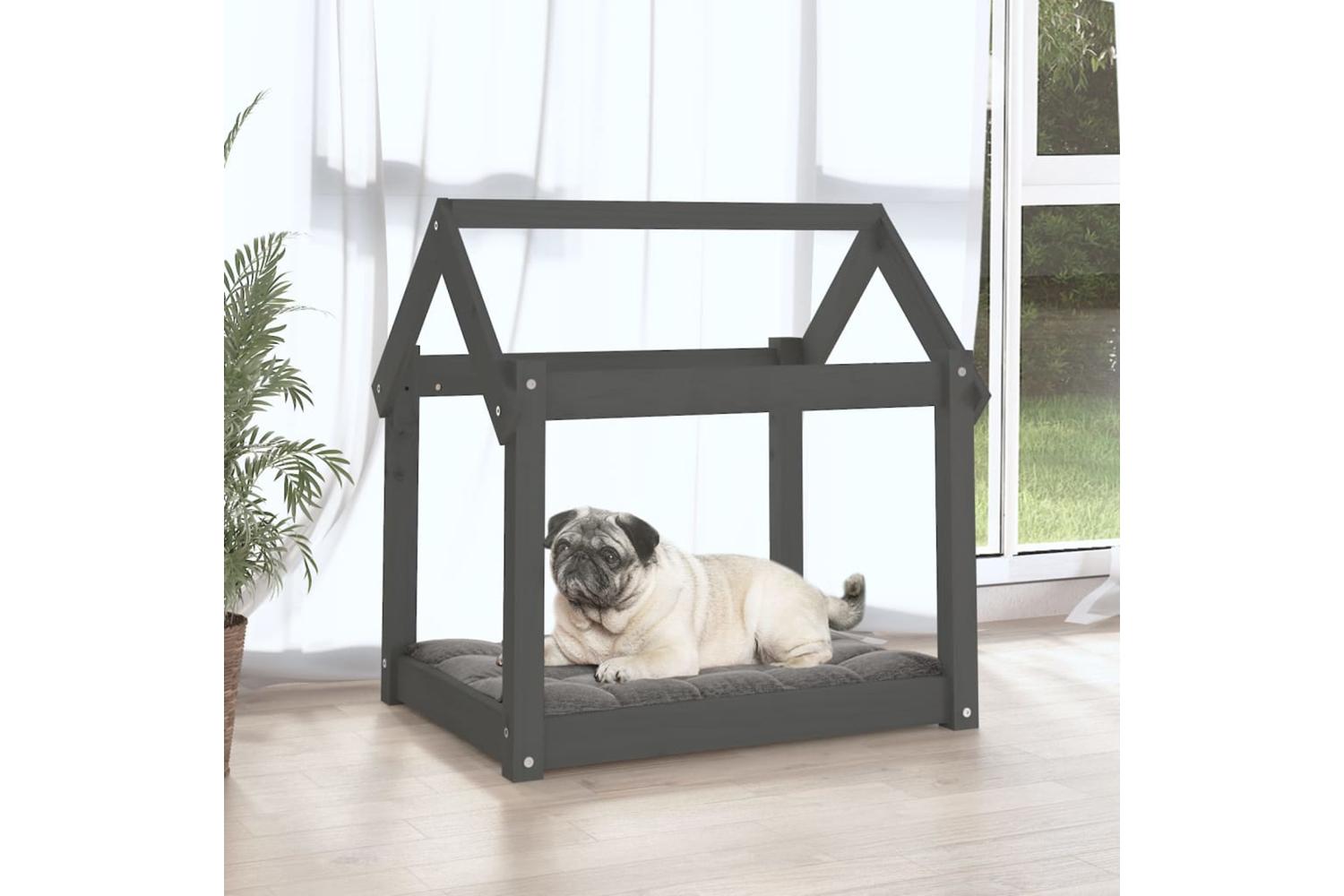 Dog Bed Grey 71x55x70 Cm Solid Wood Pine-3