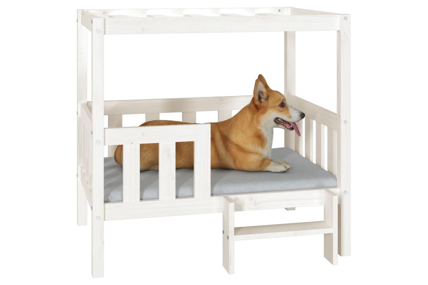 Dog Bed White 955x735x90 Cm Solid Wood Pine-4
