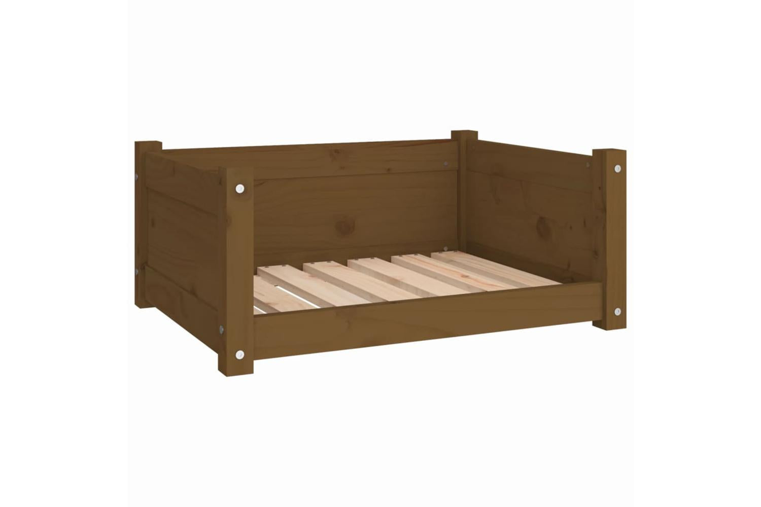 Dog Bed Honey Brown 655x505x28 Cm Solid Pine Wood