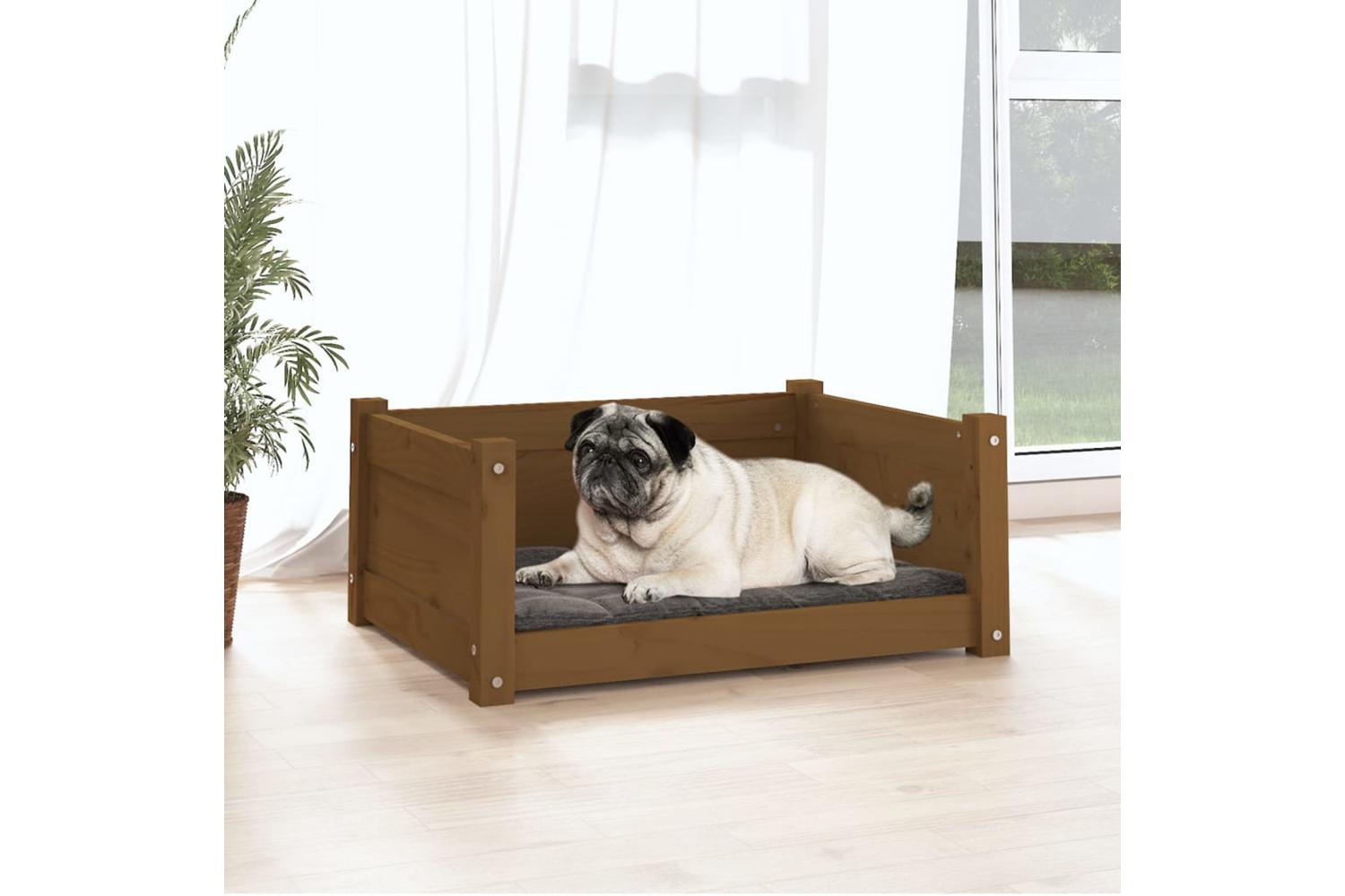 Dog Bed Honey Brown 655x505x28 Cm Solid Pine Wood-3