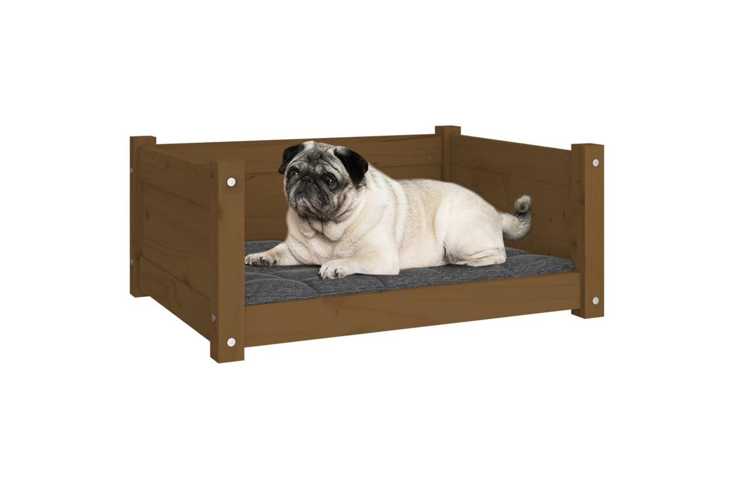 Dog Bed Honey Brown 655x505x28 Cm Solid Pine Wood-4