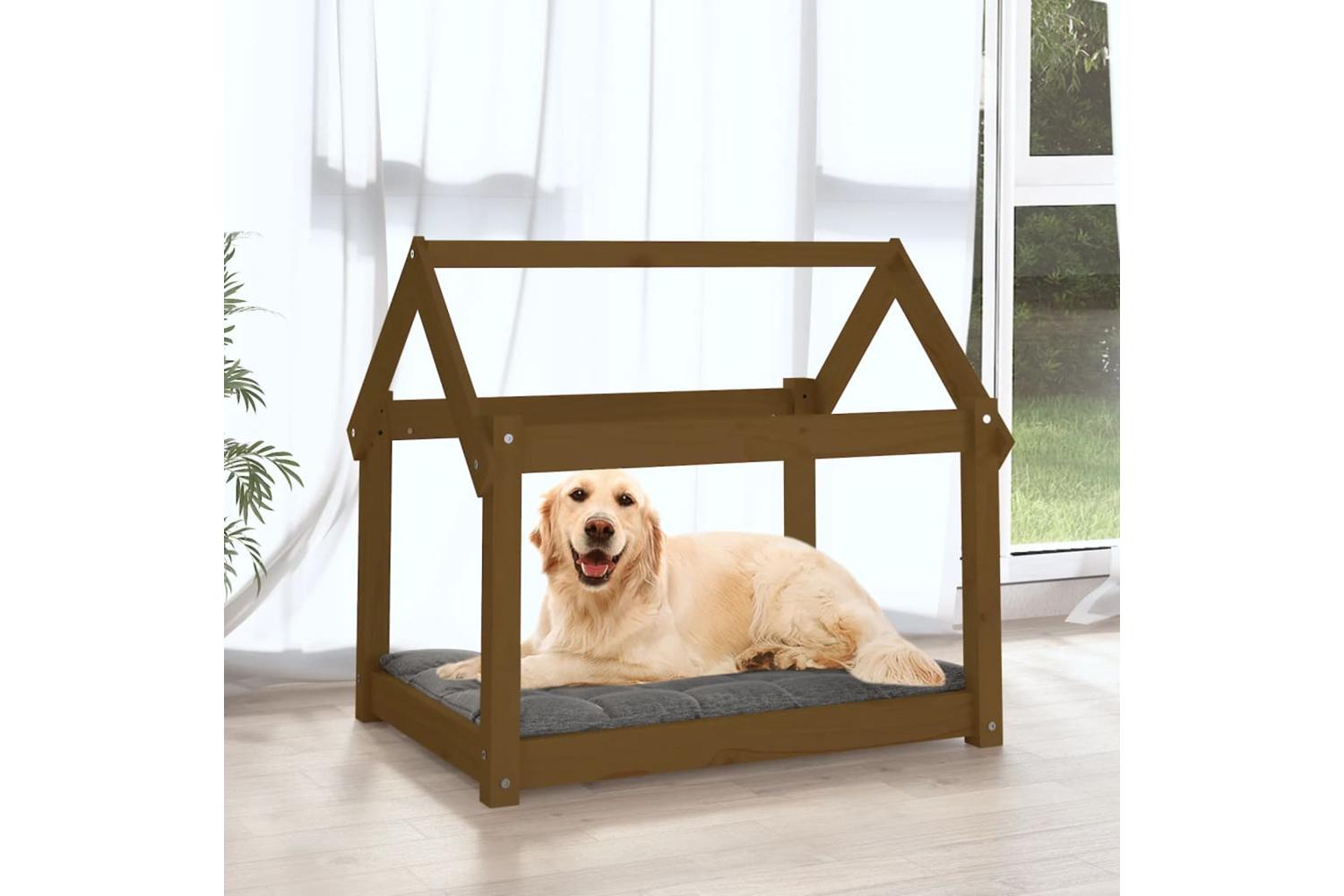 Dog Bed Honey Brown 81x60x70 Cm Solid Wood Pine-3
