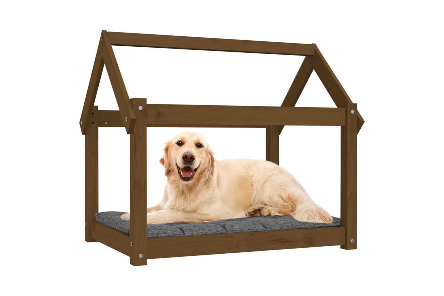 Dog Bed Honey Brown 81x60x70 Cm Solid Wood Pine-4
