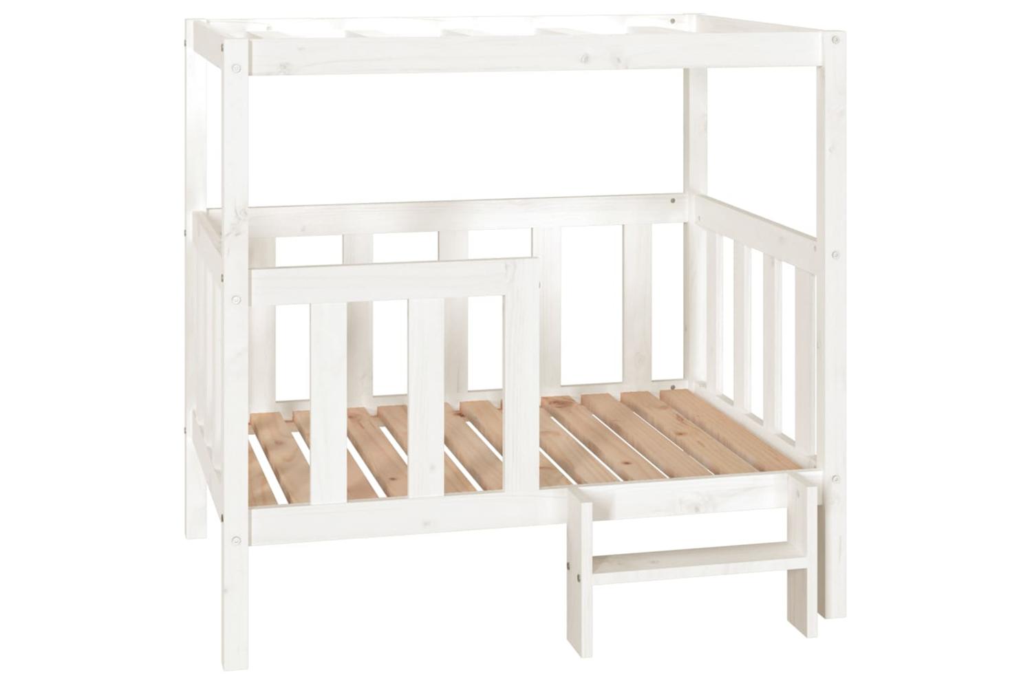 Dog Bed White 1055x835x100 Cm Solid Wood Pine-2