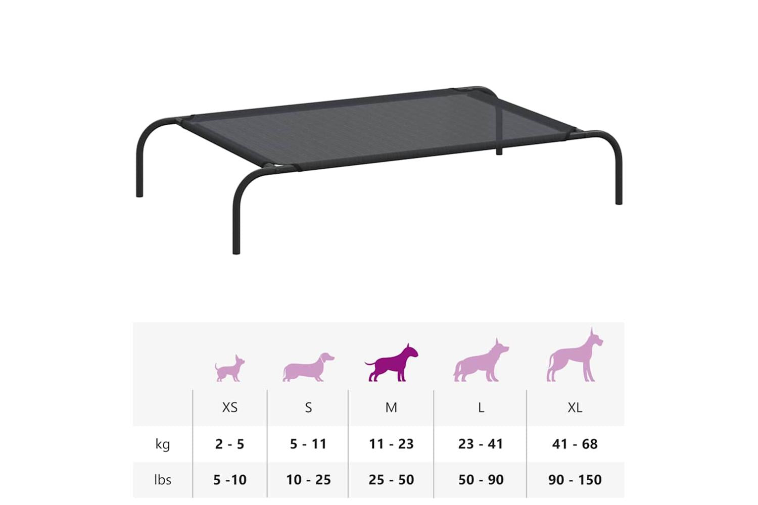 Elevated Dog Bed Black L Textilene-9