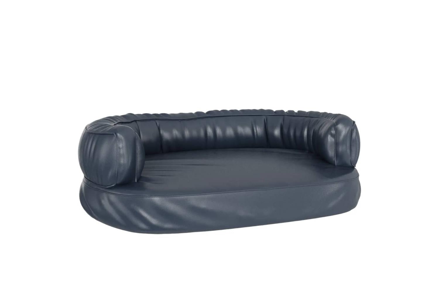 Ergonomic Foam Dog Bed Dark Blue 75x53 Cm Faux Leather