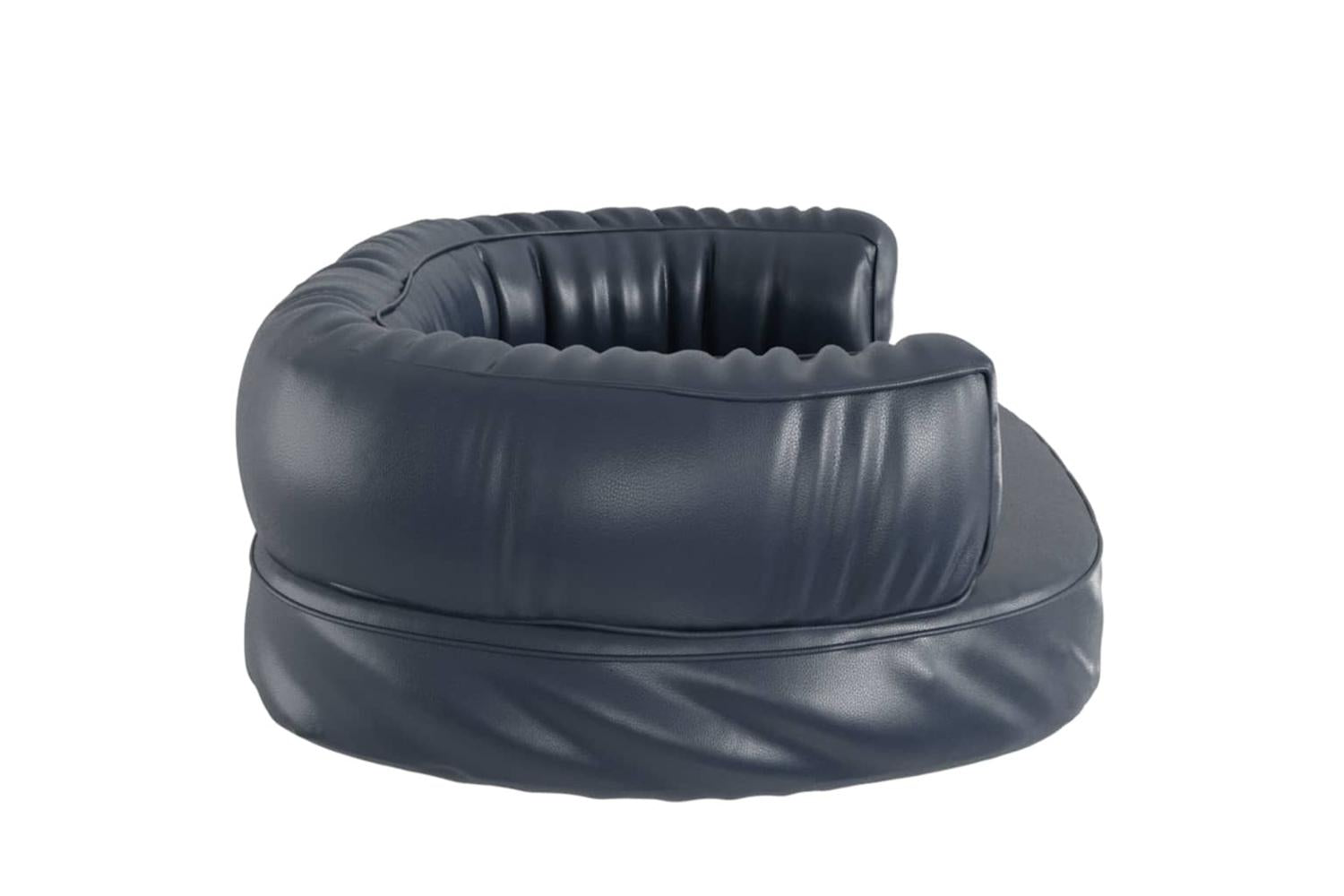 Ergonomic Foam Dog Bed Dark Blue 75x53 Cm Faux Leather-5
