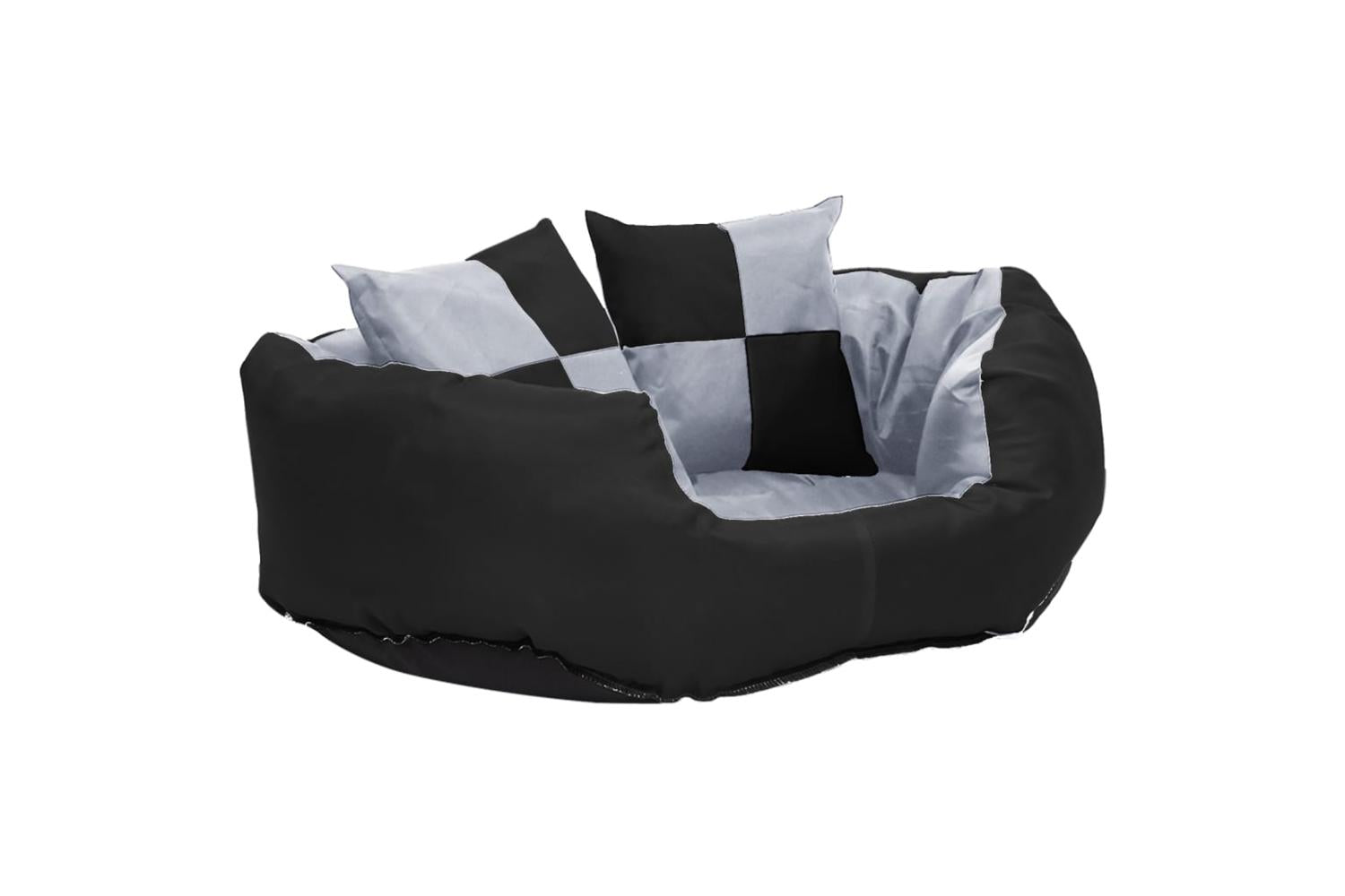 Reversible Washable Dog Cushion Grey And Black 65x50x20 Cm-2