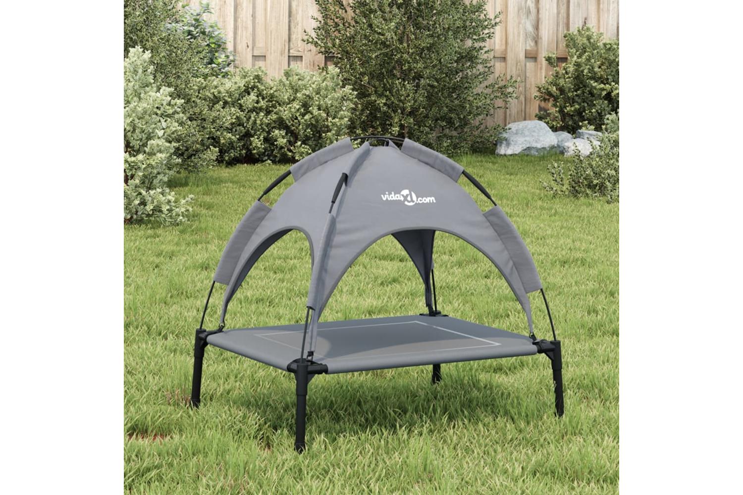 Dog Bed With Canopy Anthracite Oxford Fabric And Steel-3