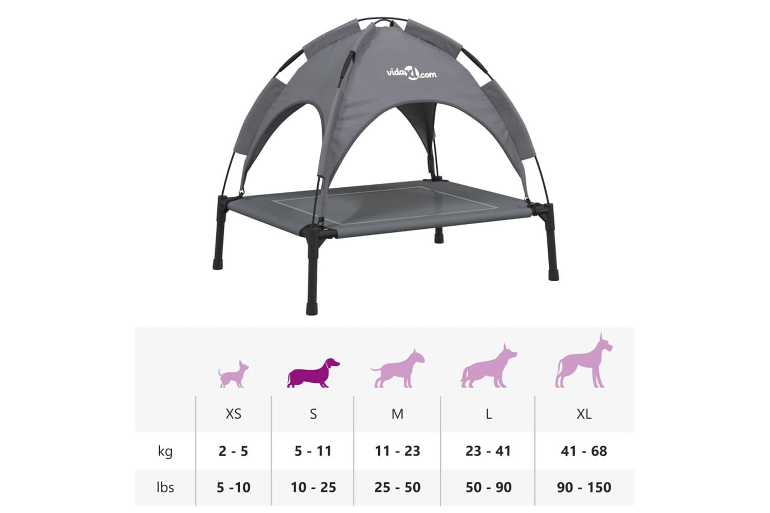 Dog Bed With Canopy Anthracite Oxford Fabric And Steel-9