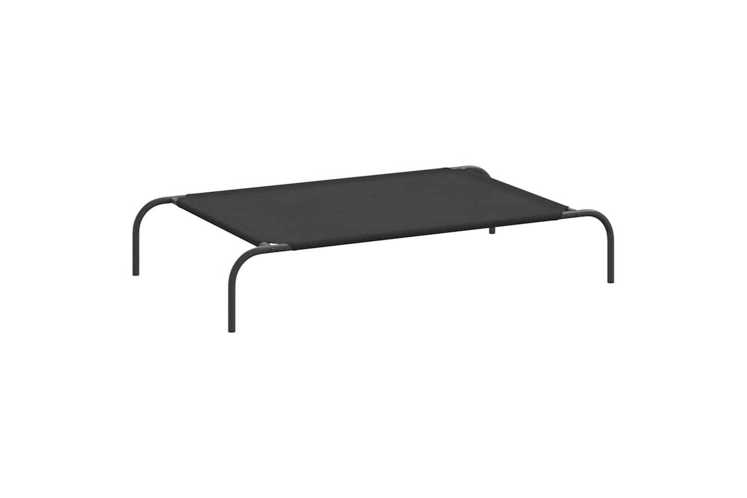 Elevated Dog Bed Black 110x65x20 Cm Oxford Fabric And Steel