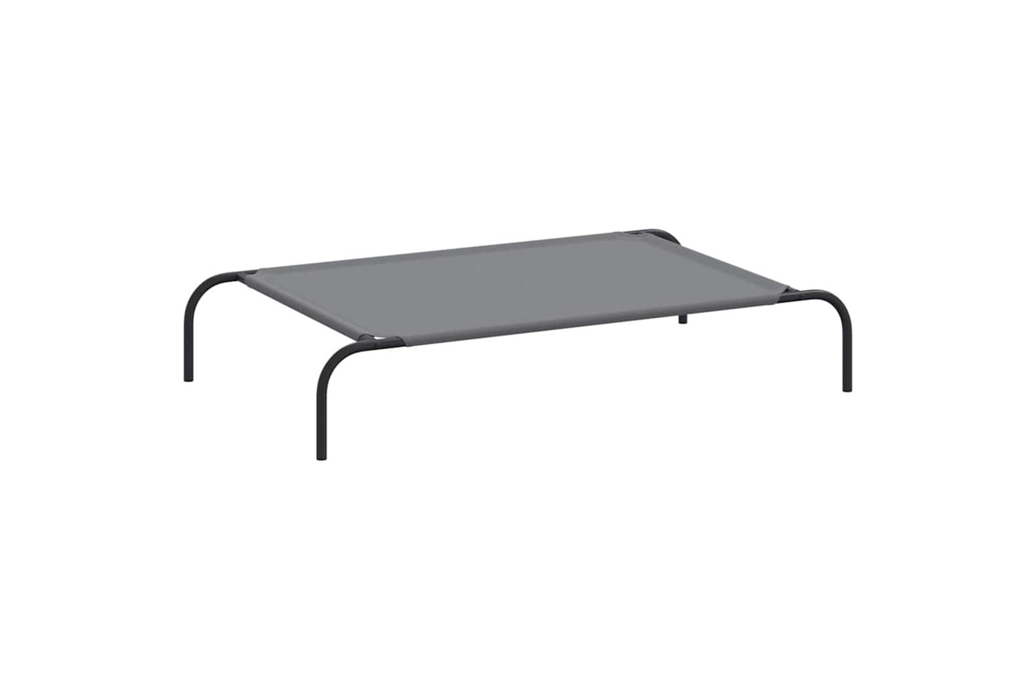 Elevated Dog Bed Grey 110x65x20 Cm Oxford Fabric And Steel-2